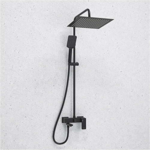 Душевая система WasserKRAFT Abens A277.162.130.BM Черная матовая латунь на стену