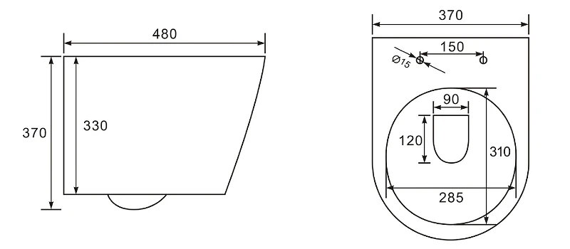 Комплект унитаза биде с инсталляцией Tece Base TC414101480 с сиденьем Микролифт и клавишей смыва цвет Черный