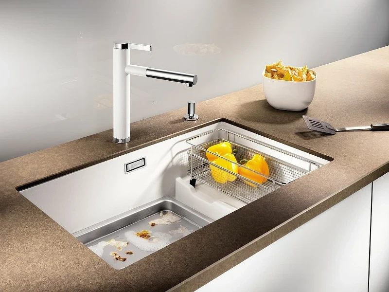 Кухонная мойка Blanco Subline 700-U Level 523539 Темная скала искусственный камень (литьевой мрамор) встраиваемый