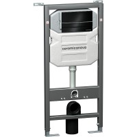 Комплект унитаза с инсталляцией Ceramicanova Balearica CN6000_1002B_1000 с сиденьем Микролифт и Черной матовой клавишей смыва фарфор подвесной