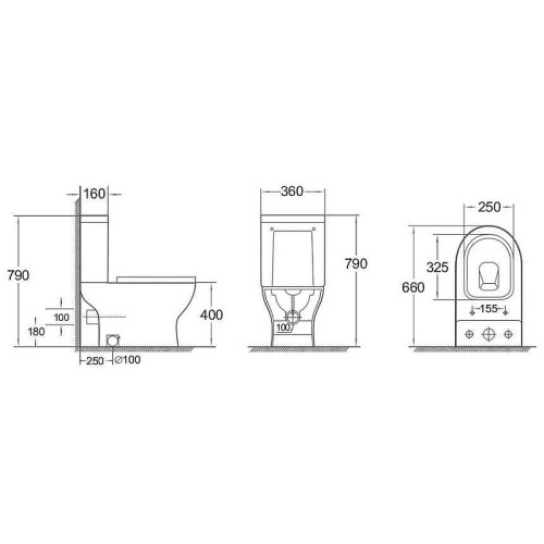 Унитаз-компакт Olive's Cadiz Bidet CDB31126DP с бачком и сиденьем Микролифт