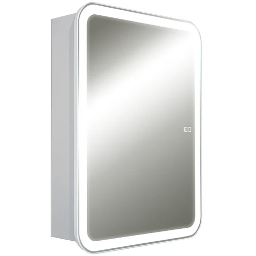 Зеркальный шкаф Silver Mirrors Фиджи-2 Flip 60 LED-00002679 с подсветкой Белый МДФ / ЛДСП, стекло
