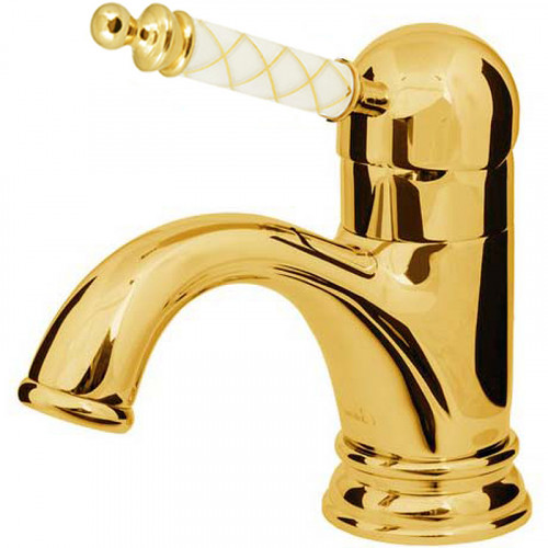 Смеситель для раковины Boheme Murano 281-MR-W Золото латунь