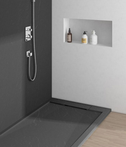 Душевой поддон из искусственного камня Esbano Luxe ESP-LX100B 100х100 ESPLX100B цвет Черный