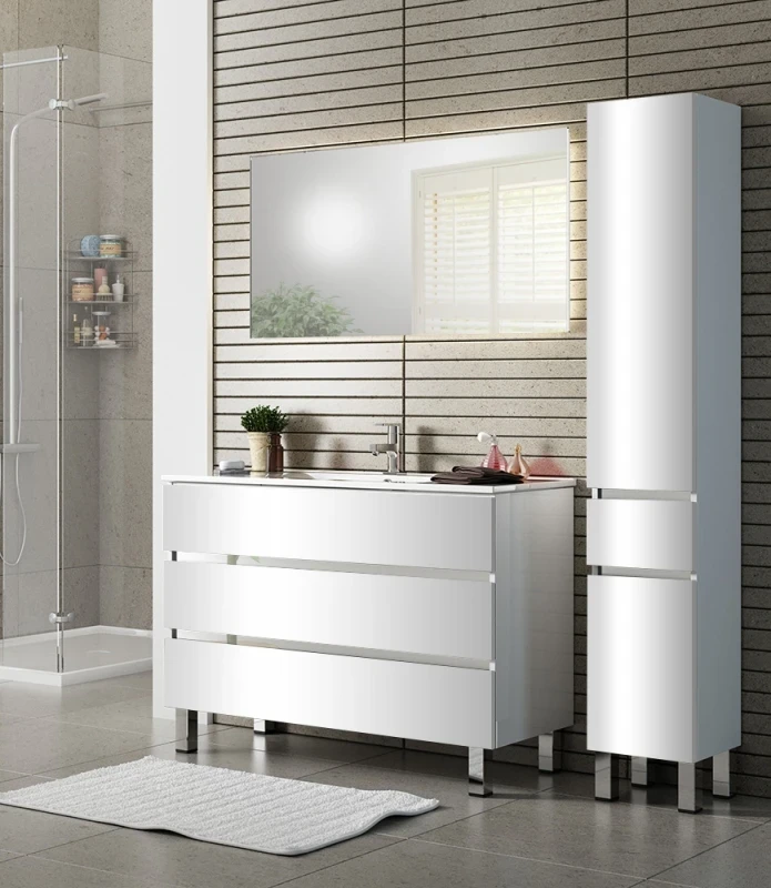 Тумба с раковиной SanVit Кубэ-3 100 kkube3100 в цвете Ral Розовый глянец МДФ / ЛДСП