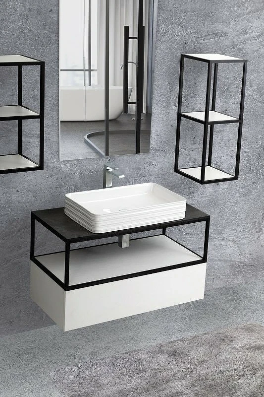 Тумба Cezares Cadro 70 CADRO-70-1C-SO-BG-BLUM подвесная Bianco Ghiaccio МДФ / ЛДСП