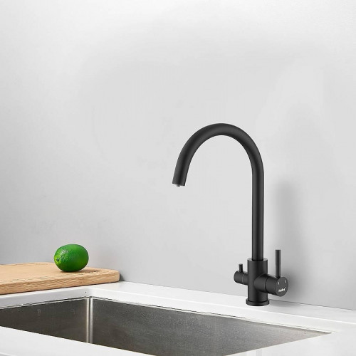 Смеситель для кухни Haiba HB43828-7 цвет Черный матовый