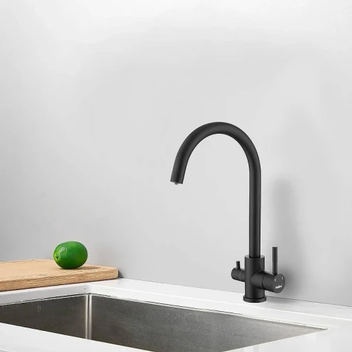 Смеситель для кухни Haiba HB43828-7 цвет Черный матовый