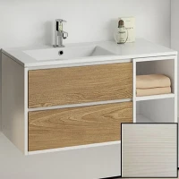 Тумба с раковиной SanVit Мэри-4 90 L kmery904 с фактурой под дерево подвесная Лиственница МДФ / ЛДСП