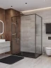 Душевой уголок Cezares Lux 130x100 LUX-AH-FS-11-130/100-C-GM профиль Оружейная сталь стекло прозрачное