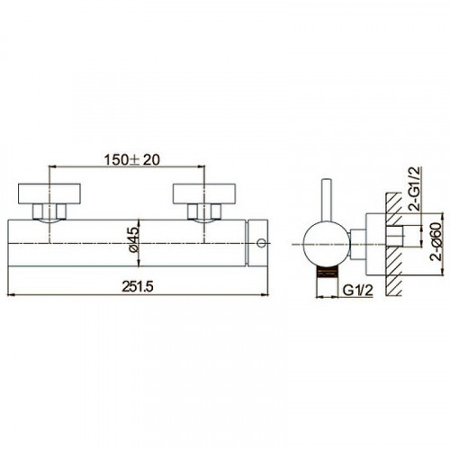 Смеситель для душа Caprigo Don 53-016-BRG Золото матовое латунь на стену