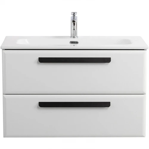 Тумба под раковину Cezares Eco-Cer-N 80 ECO-CER-N-800-2C-SO-BL подвесная Bianco Lucido без ручек МДФ / ЛДСП