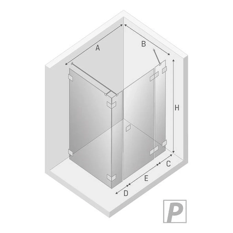 Душевое ограждение New Trendy EVENTA Chrome x110 EXK-4566