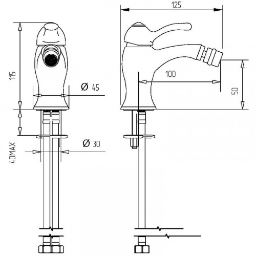 Смеситель для биде Migliore Grazia 29685 Хром латунь