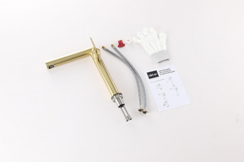 Смеситель для раковины Abber Perfekte 316 AF8A11BG-L цвет Золото брашированное