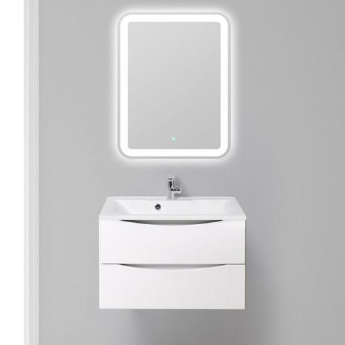 Тумба с раковиной BelBagno Marino 75 MARINO-750-2C-SO-BL-P+75 BB750/450-LV-MR-PR подвесная Bianco Lucido