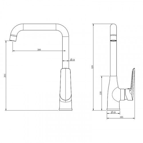 Смеситель для кухни ESKO Lagos Black LG06B Черный матовый пластик