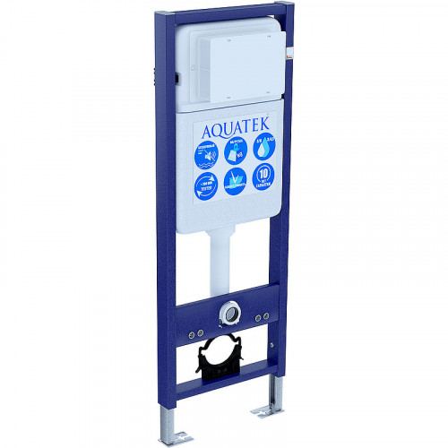 Инсталляция Aquatek Standart 37 INS-0000017 для унитаза без клавиши смыва нержавеющая сталь