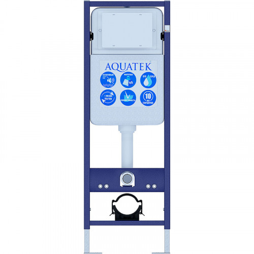 Инсталляция Aquatek Standart 37 INS-0000017 для унитаза без клавиши смыва нержавеющая сталь