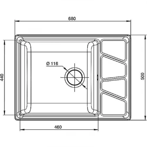 Кухонная мойка GranFest Vertex GF-V-680L Графит