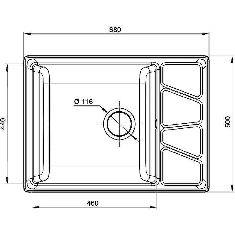 Кухонная мойка GranFest Vertex GF-V-680L Графит