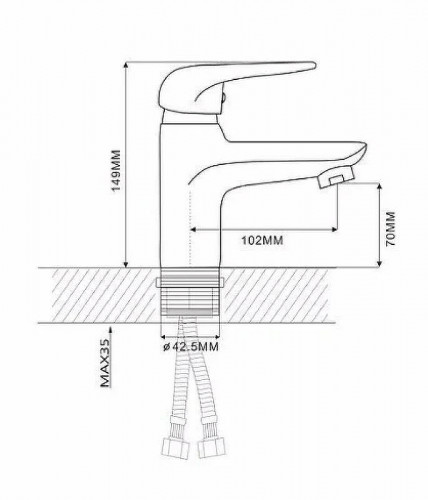 Смеситель для раковины Ekko E10102 Хром