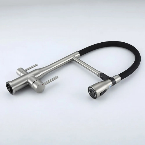 Смеситель для кухни Gappo G4399-75 Сатин Черный нержавеющая сталь