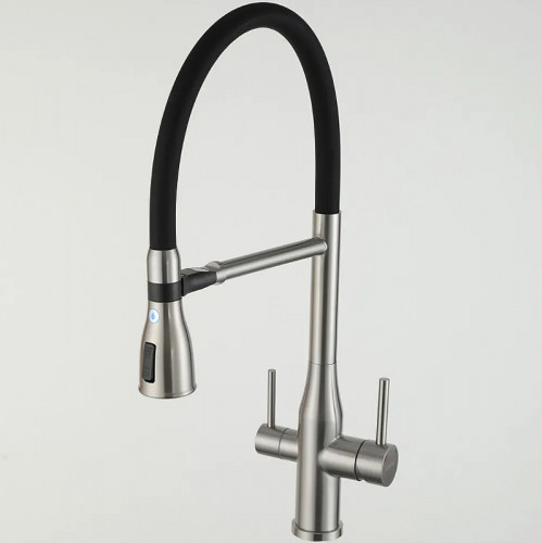 Смеситель для кухни Gappo G4399-75 Сатин Черный нержавеющая сталь