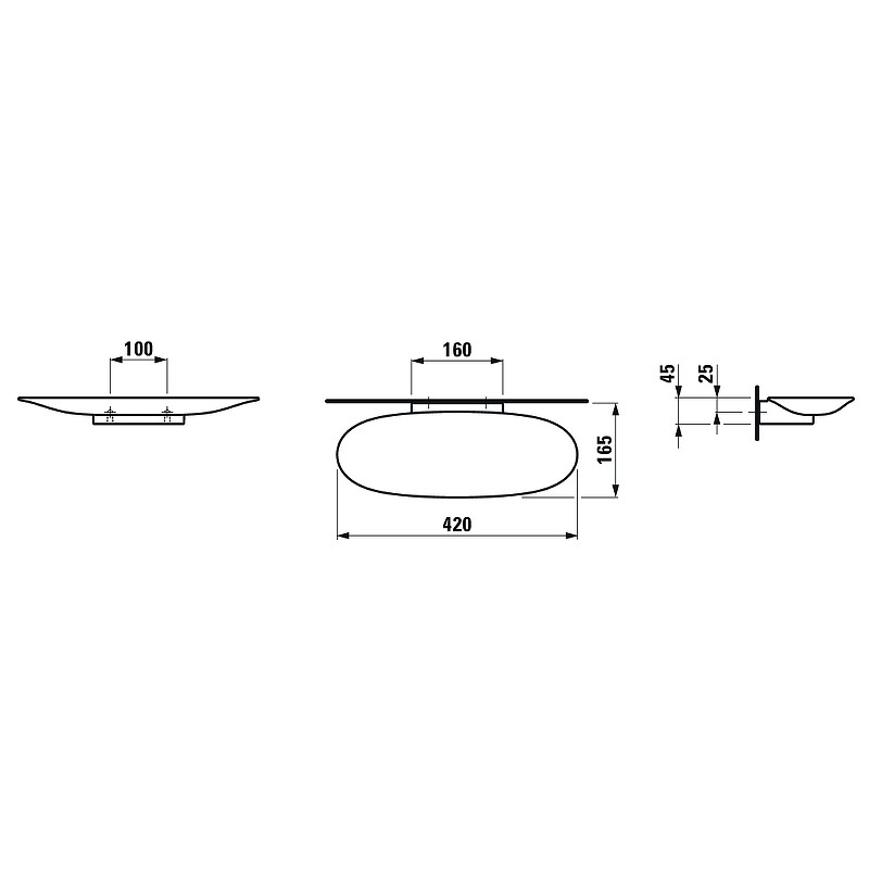 Керамическая полка Laufen Classic 8.7785.1.757.000.1 Белая матовая