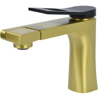 Смеситель для раковины Bronze de Luxe Element EL02XGB Матовое золото Черный латунь