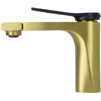 Смеситель для раковины Bronze de Luxe Element EL02XGB Матовое золото Черный латунь