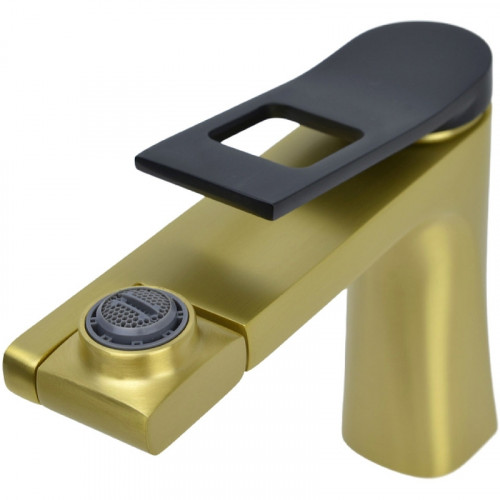 Смеситель для раковины Bronze de Luxe Element EL02XGB Матовое золото Черный латунь