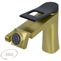 Смеситель для раковины Bronze de Luxe Element EL02XGB Матовое золото Черный латунь