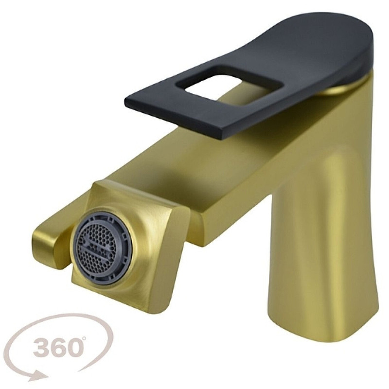 Смеситель для раковины Bronze de Luxe Element EL02XGB Матовое золото Черный латунь