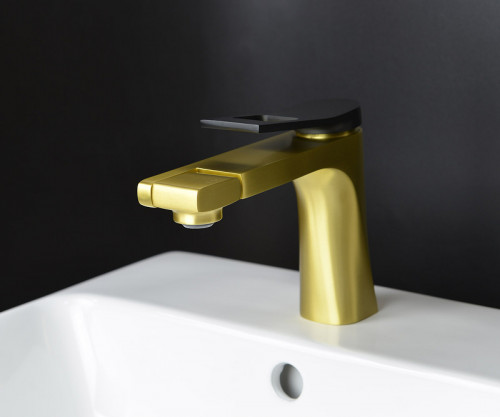 Смеситель для раковины Bronze de Luxe Element EL02XGB Матовое золото Черный латунь