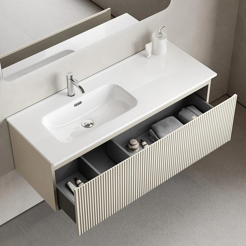 Тумба под раковину Sancos Snob R 1.0 120 L SNR1.0120LCE подвесная цвет Beige Soft