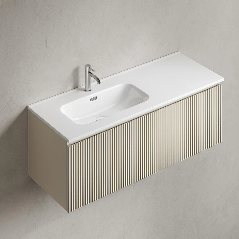 Тумба под раковину Sancos Snob R 1.0 120 L SNR1.0120LCE подвесная цвет Beige Soft