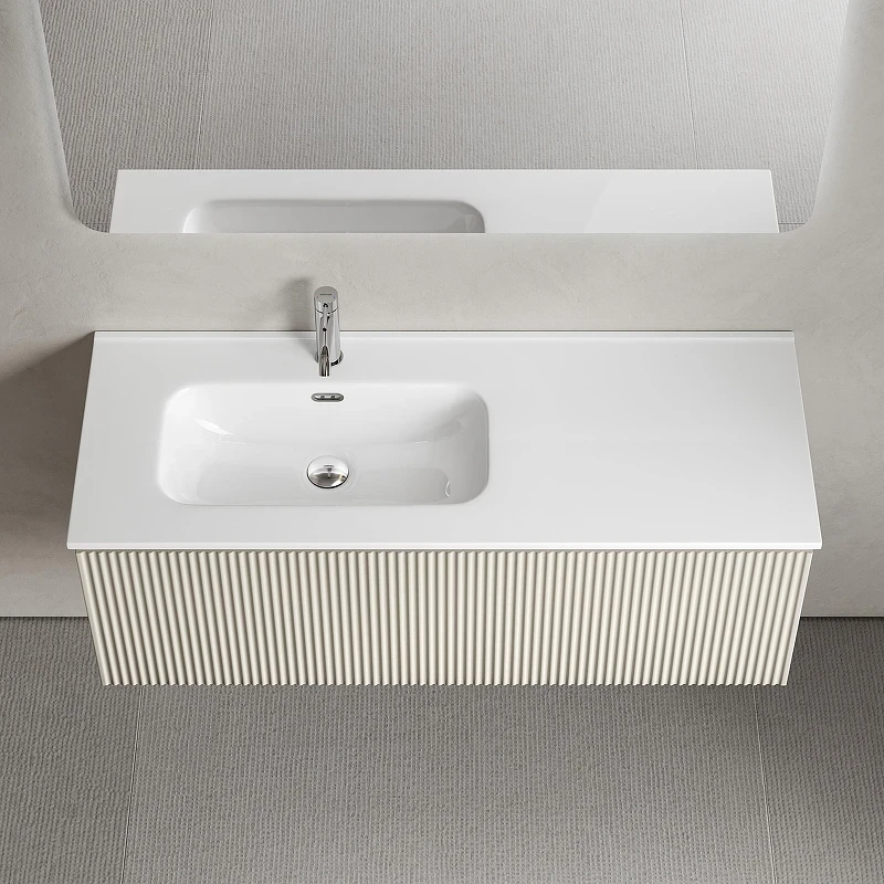 Тумба под раковину Sancos Snob R 1.0 120 L SNR1.0120LCE подвесная цвет Beige Soft