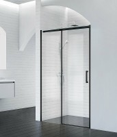 Душевая дверь BelBagno Acqua 140 ACQUA-BF-1-140-C-NERO профиль Черный стекло прозрачное