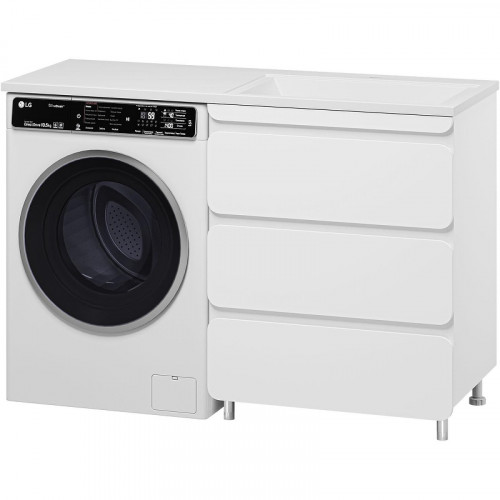 Тумба под раковину Misty Чегет 130 П-Чег-01070-01Н3Я Белая глянцевая