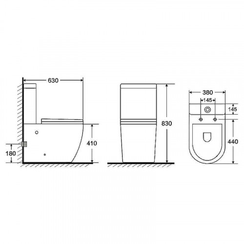 Унитаз компакт Azario Trend AZ2018-P с бачком и сиденьем Микролифт