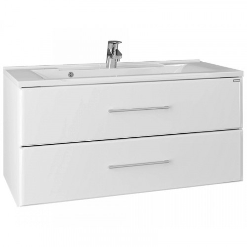Тумба под раковину СанТа Омега 100 207028 подвесная Белая МДФ / ЛДСП