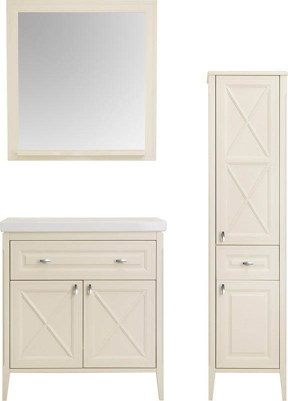 Комплект мебели для ванной ASB-Woodline Монте 80 1079101 цвет Бежевый