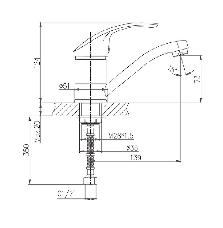 Смеситель для кухни Haiba HB4521-5