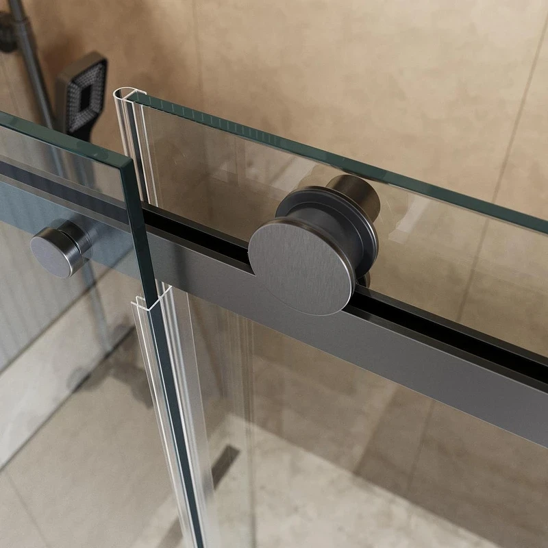 Душевой уголок BelBagno Soft Close-2 110x80 SOFT_CLOSE-2-AH-1-110/80-C-GM профиль Оружейная сталь стекло прозрачное