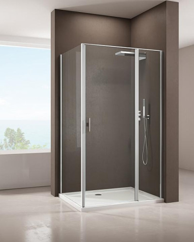 Душевой уголок Allen Brau Priority 90x100 3.31025.00+3.31046.00 цвет профиля Хром стекло прозрачное