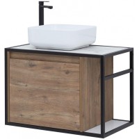 Тумба под раковину Aquanet Nova Lite Loft 75L 261658 подвесная Дуб рустикальный МДФ / ЛДСП