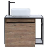 Тумба под раковину Aquanet Nova Lite Loft 75L 261658 подвесная Дуб рустикальный МДФ / ЛДСП