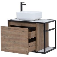 Тумба под раковину Aquanet Nova Lite Loft 75L 261658 подвесная Дуб рустикальный МДФ / ЛДСП