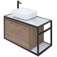 Тумба под раковину Aquanet Nova Lite Loft 75L 261658 подвесная Дуб рустикальный МДФ / ЛДСП